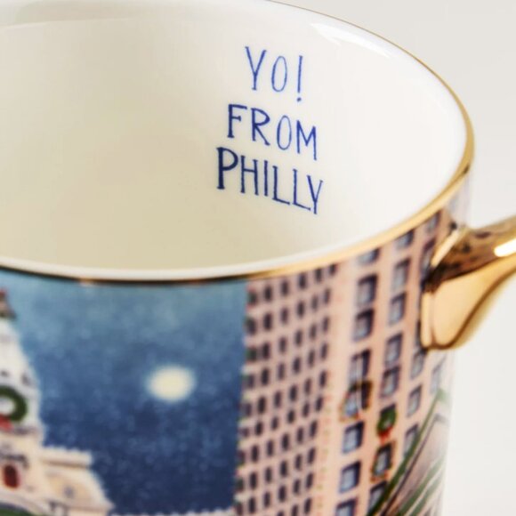 Anthropologie Holiday in the City Mug 2025 PHILLY Stoneware 13 oz New - Picture 4 of 5